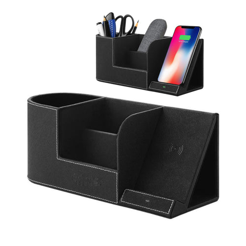 10W Qi Fast Wireless Charger Multi-function Pen Holder Office Supplies for iPhone XS Max XR X 8 Samsung S8 S9